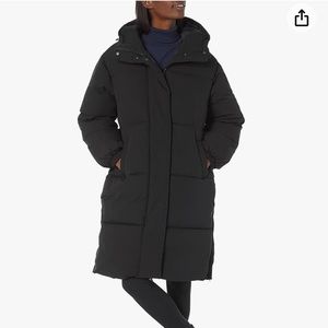 New Amazon Essentials Oversized Long Black Puffer Jacket Women’s Size M
